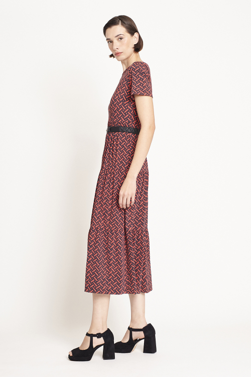 Fit — Vestido Jersey Estampa Cestaria