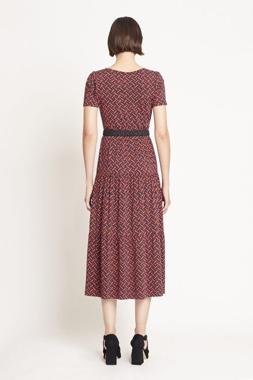 Fit — Vestido Jersey Estampa Cestaria