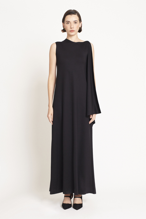 Fit — Vestido Malha Dupla Leve Longo