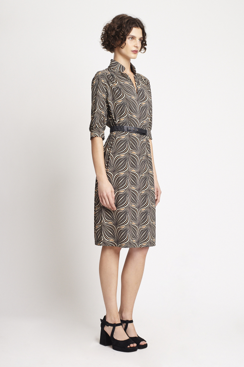 Fit — Vestido Jersey Est Panton Manga 3/4