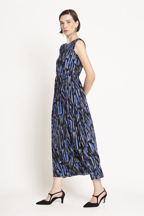 Fit — Vestido Seda Estampa Raios