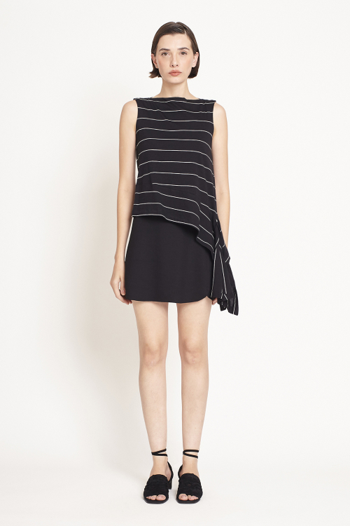 Fit — Blusa Malha Listrada Amarraçaõ Barra