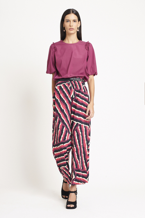 Fit — Blusa Tricoline Manga Balone
