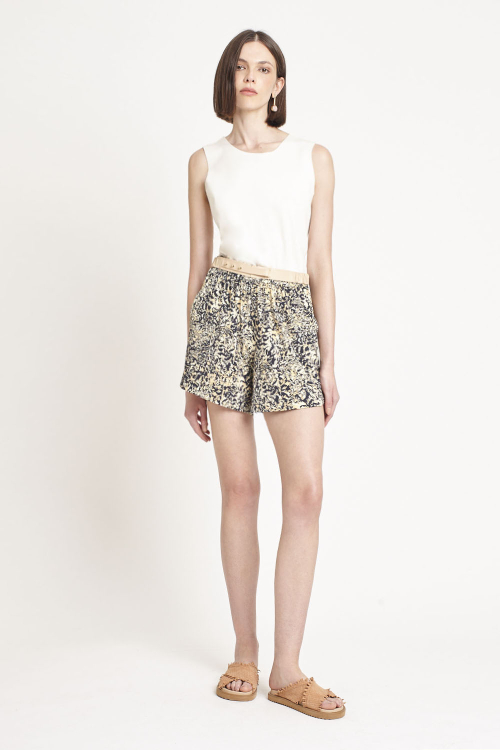 Fit — Shorts Jersey Estampa Plumas Coloridas