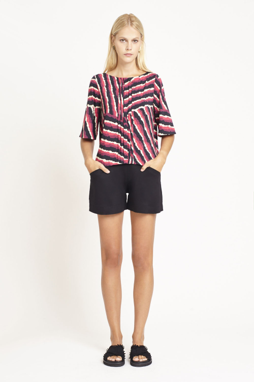 Fit — Blusa Jersey Pregas Estampa Paisagem Gráfica