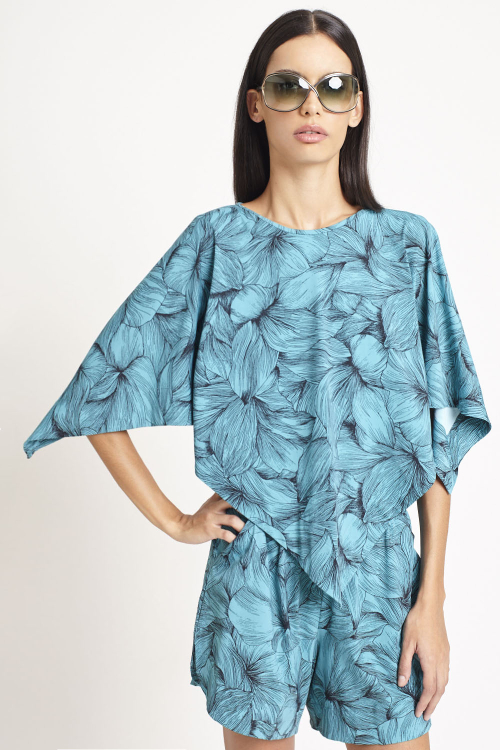Fit — Blusa Jersey Estampa Campo Florido