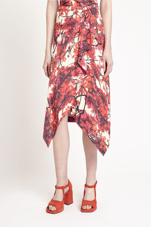 Fit — Saia Jersey Estampa Jardim Secreto Pontas