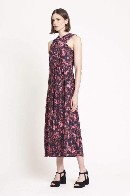 Fit — Vestido Jersey Estampa Bosque Decote Cruzado
