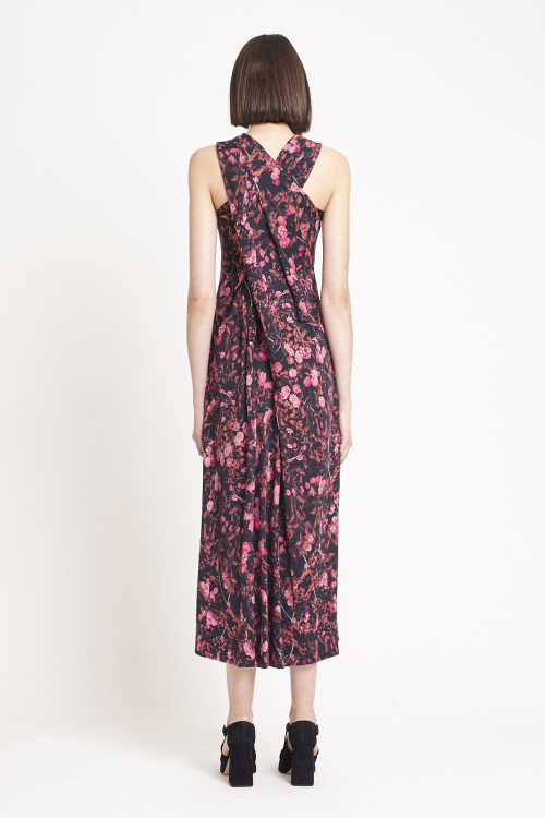 Fit — Vestido Jersey Estampa Bosque Decote Cruzado