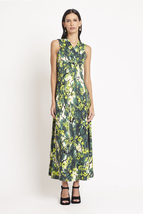 Fit — Vestido Jersey Estampa Jardim Secreto Decote V