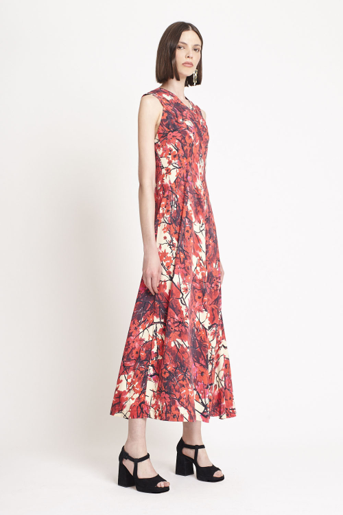 Fit — Vestido Jersey Estampa Jardim Secreto Decote V