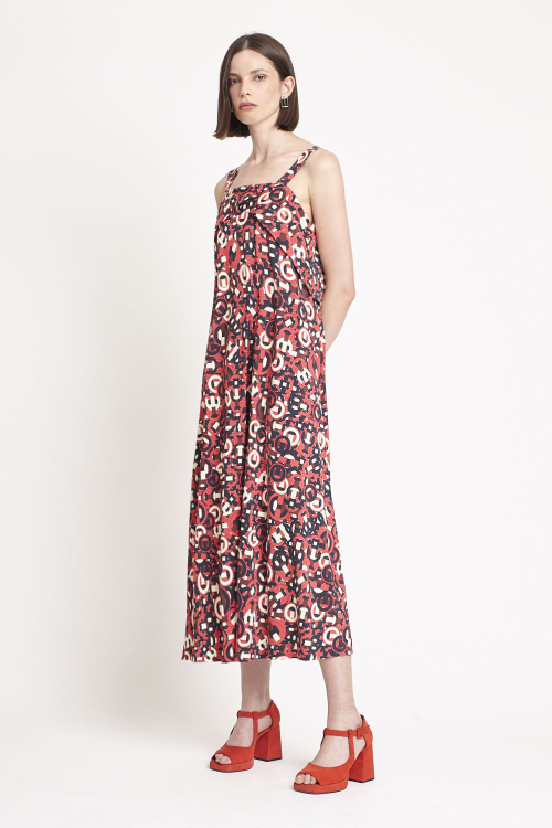 Fit — Vestido Jersey Est Tramado Decote Dobrado
