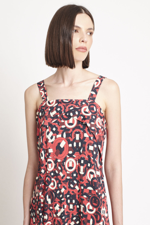 Fit — Vestido Jersey Est Tramado Decote Dobrado
