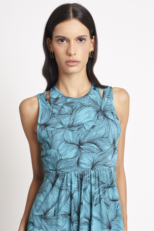 Fit — Vestido Jersey Estampa Campo Florido Nadador