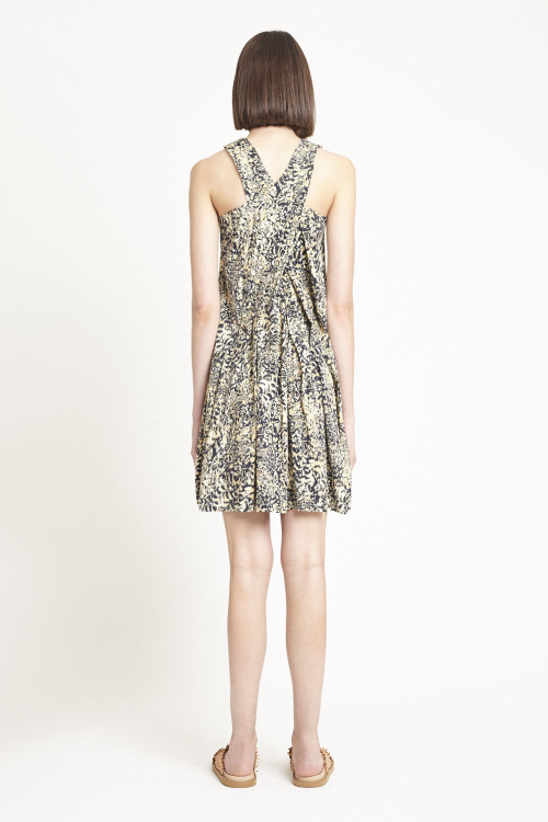 Fit — Vestido Jersey Estampa Pluma Colorida Curto