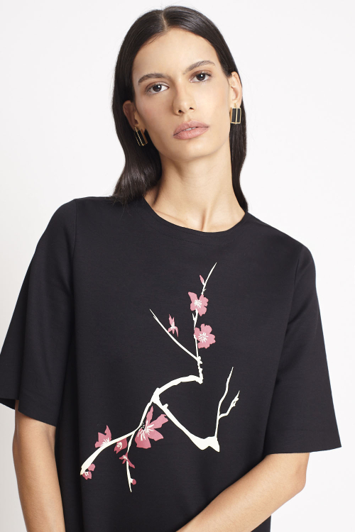 Fit — Vestido Malha Dupla Jardim Secreto Silk
