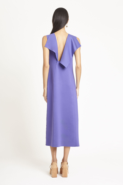 Fit — Vestido Malha Dupla Leve Decote Costas
