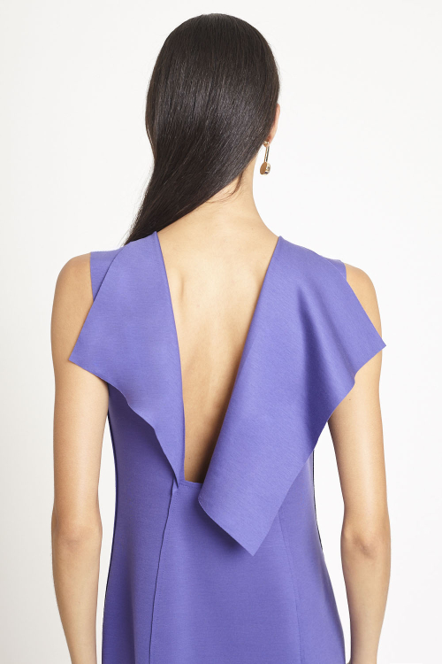 Fit — Vestido Malha Dupla Leve Decote Costas