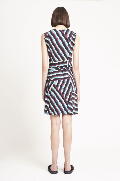 Fit — Vestido Jersey Estampa Paisagem Gráfica Curto