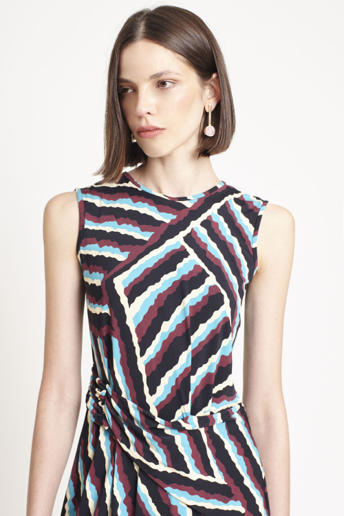 Fit — Vestido Jersey Estampa Paisagem Gráfica Curto