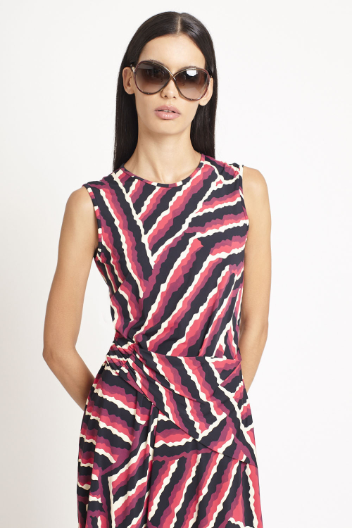 Fit — Vestido Jersey Estampa Paisagem Gráfica Curto