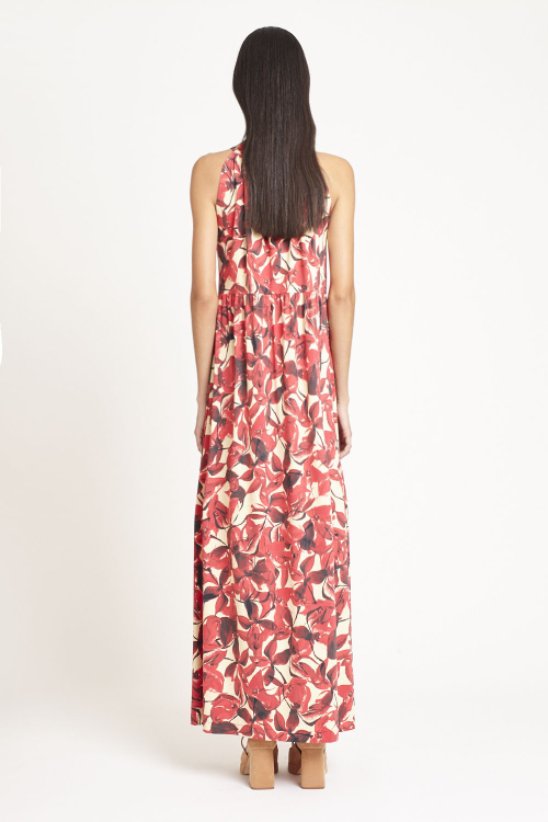 Fit — Vestido Jersey Estampa Flor Aquarela Longo