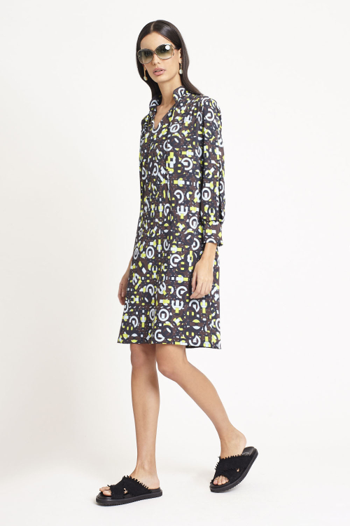 Fit — Vestido Jersey Estampa Tramado Curto