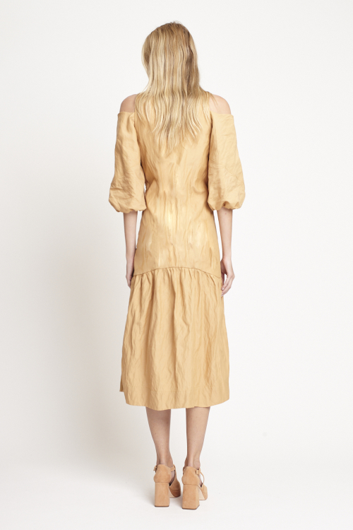 Fit — Vestido Viscose Metal Ombros A Mostra