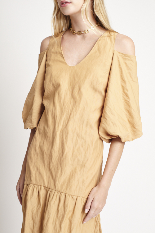 Fit — Vestido Viscose Metal Ombros A Mostra