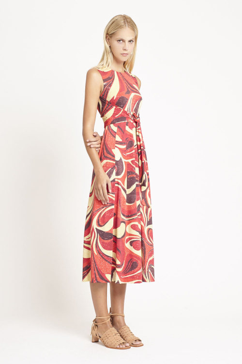Fit — Vestido Jersey Estampa Psicodélica Amarração