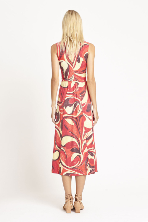 Fit — Vestido Jersey Estampa Psicodélica Amarração