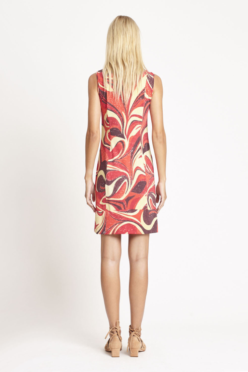Fit — Vestido Jersey Estampa Psicodélica Tubinho