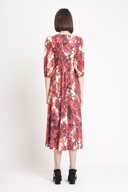 Fit — Vestido Jersey Estampa Jardim Secreto Midi