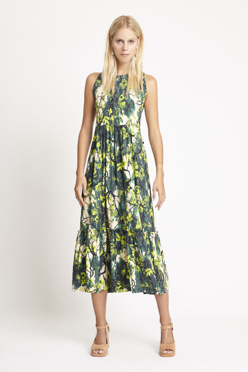 Fit — Vestido Jersey Estampa Jardim Secreto