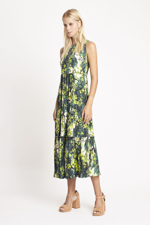Fit — Vestido Jersey Estampa Jardim Secreto