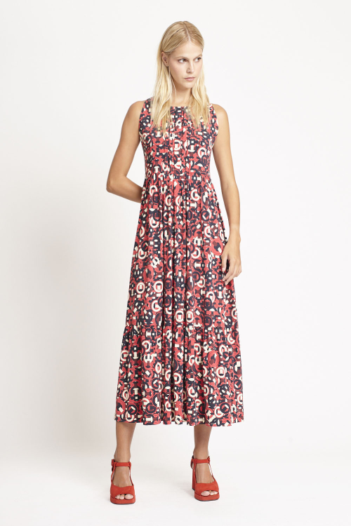 Fit — Vestido Jersey Est Tramado Pregas