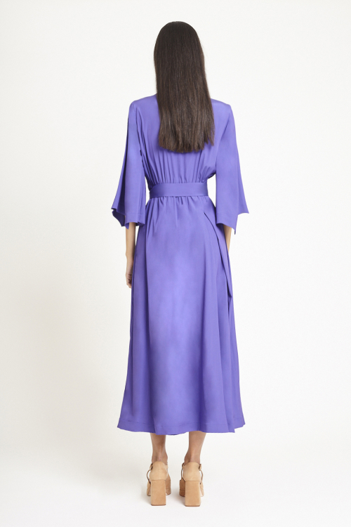 Fit — Vestido Tricoline Manga Assimetrica