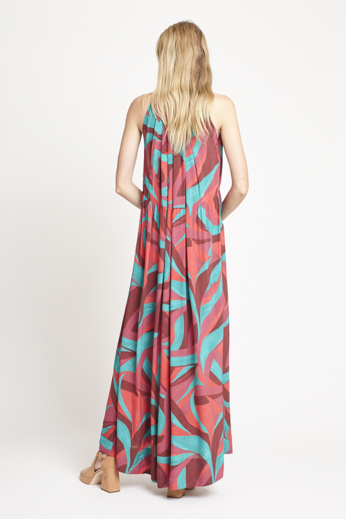 Fit — Vestido Viscose Estampa Pout Porri Longo