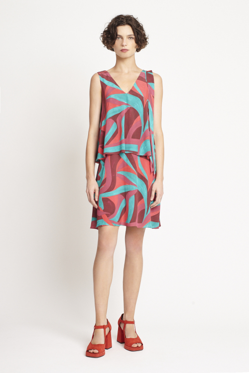 Fit — Vestido Viscose Estampa Pout Pourri Curto