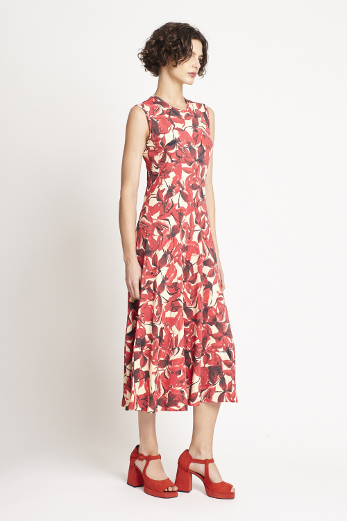 Fit — Vestido Jersey Estampa Flor Aquarela
