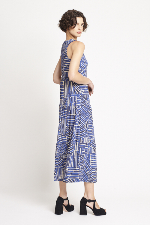 Fit — Vestido Jersey Babados Estampa Passeio