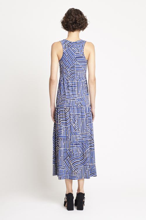 Fit — Vestido Jersey Babados Estampa Passeio