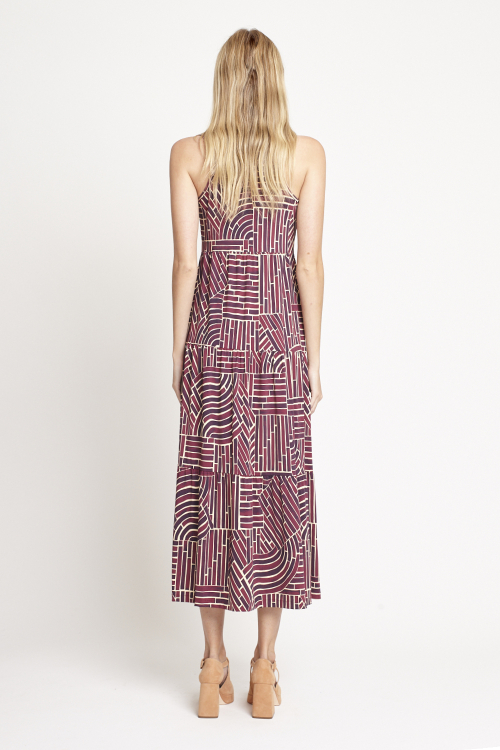 Fit — Vestido Jersey Babados Estampa Passeio