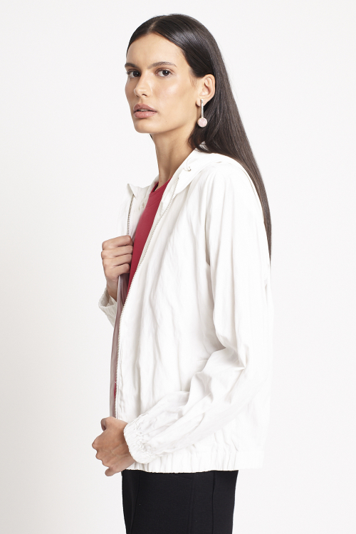 Fit — Jaqueta Viscose Metal Capuz