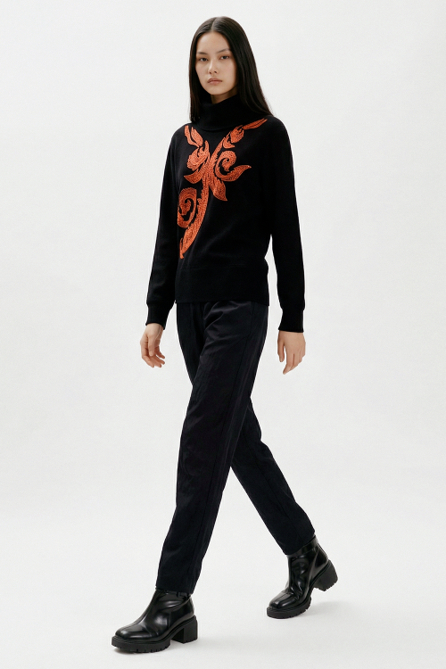 blusa bouclê bordado ventania