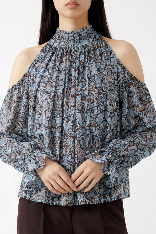 Fit — Blusa Jersey Estampa Barroco Ampla