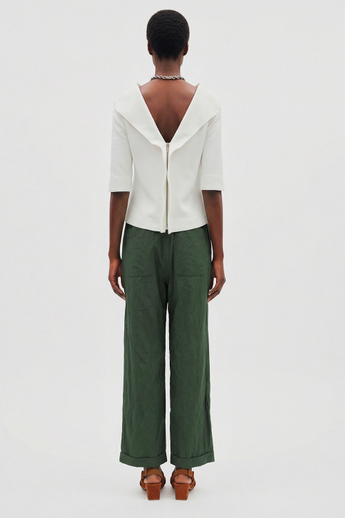 blusa bouclê zíper costas