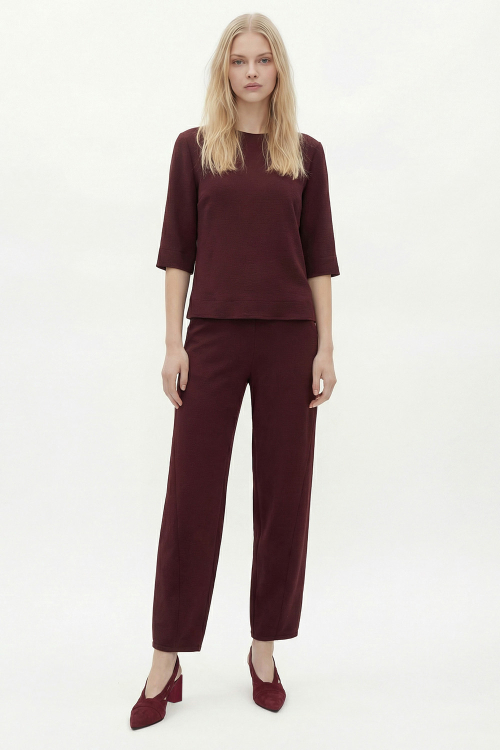 blusa bouclê zíper costas
