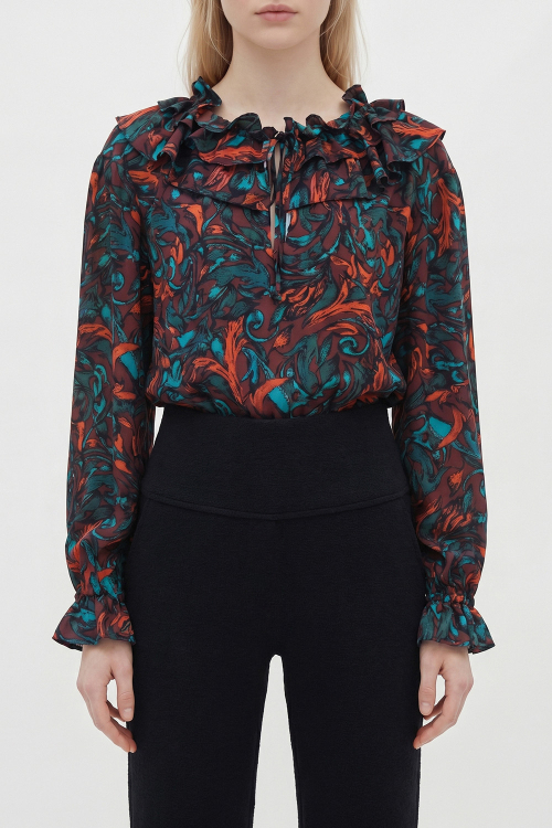 Fit — Blusa Seda Estampa Ventania