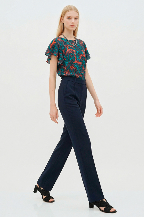 Fit — Blusa Seda Estampa Ventania Babados